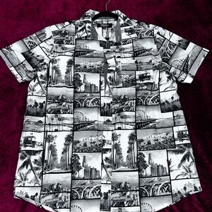 Black and White Graphic Men's Shirt